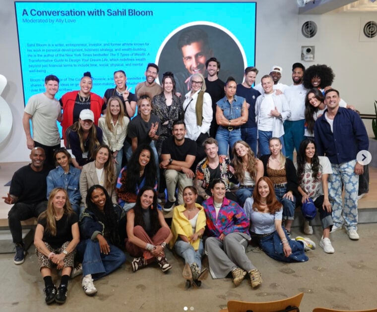 Peloton instructors with Sahil Bloom. Image credit Adrian Williams.